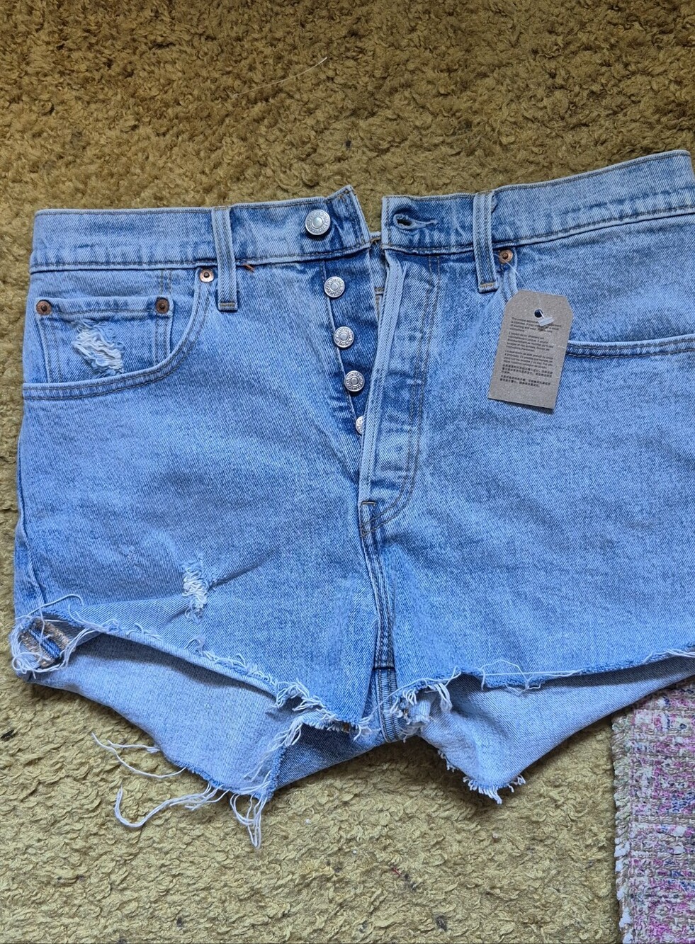 Levi's Light Blue High-Rise Denim Shorts Sz.31 NWT